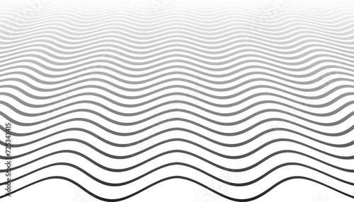 Wavy Lines Pattern. Abstract White Textured Background.