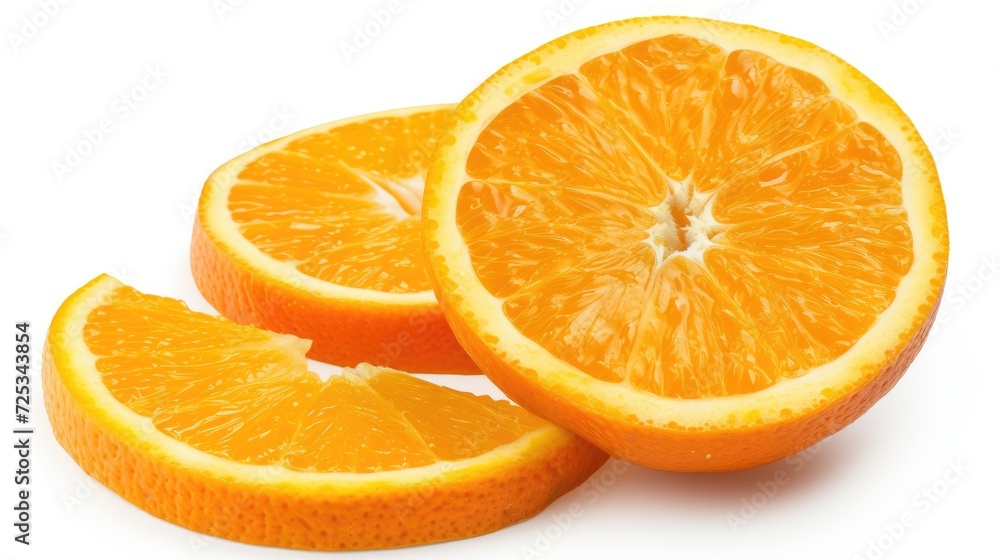 Orange slices isolated. Generative AI Orange slices isolated. Generative AI