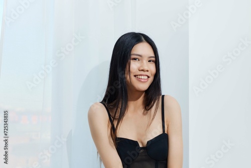 Принти на полотні White woman model beautiful hair portrait cosmetic glamour fashion femininity be