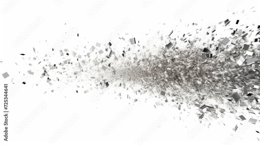 Silver confetti explosion. Generative AI