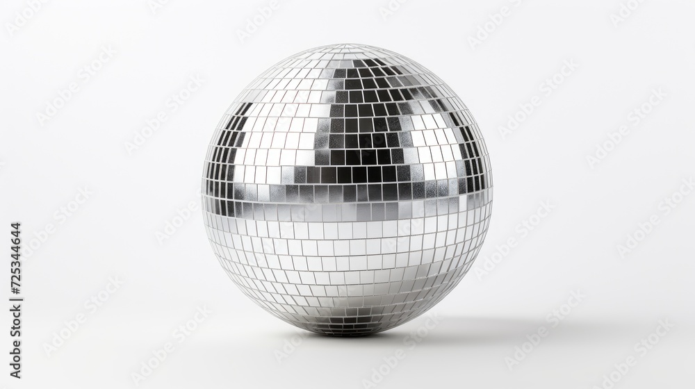 Silver disco ball. Generative AI Silver disco ball. Generative AI