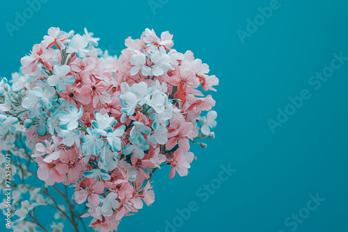 Pink dead roses make up a heart shaped arrangement on a white wooden background.