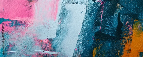 Messy paint strokes and smudges on an old painted wall background. Abstract wall surface with part of graffiti. Colorful drips, flows, streaks of paint and paint, Generative AI 