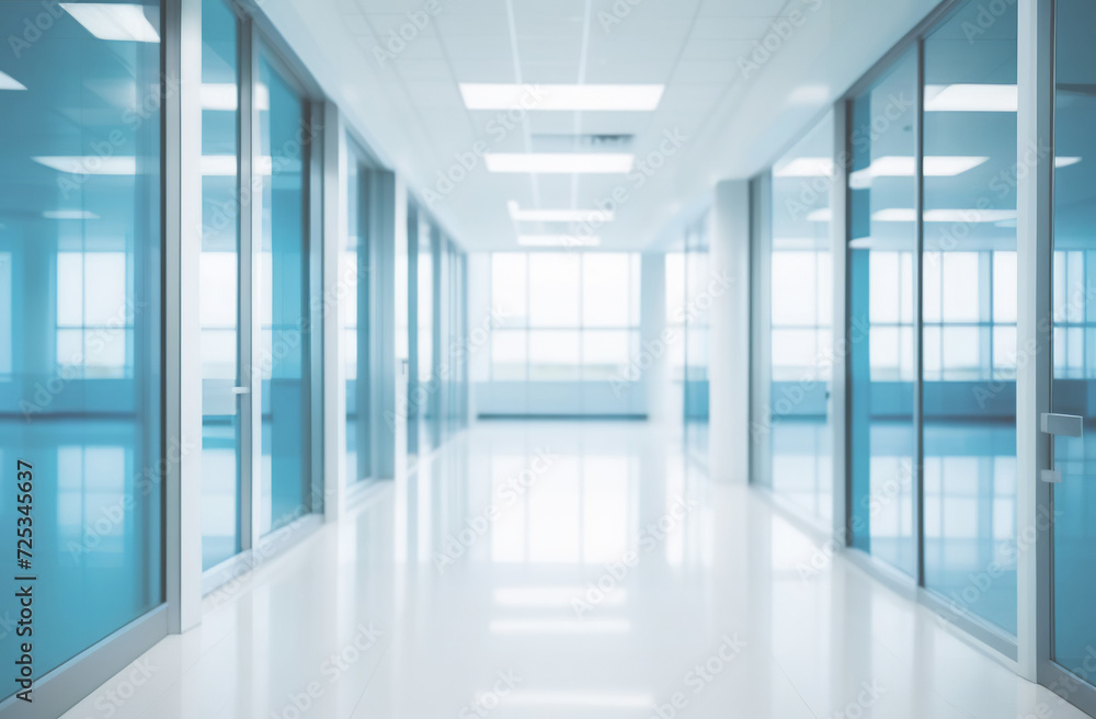 Empty corridor in modern Hospital ICU blurred background. Blur defocused interior of modern clinic. Abstract defocused corridor of medical centre, laboratory, lab. Healthcare and medicine concept. Empty corridor in modern Hospital ICU blurred background. Blur defocused interior of modern clinic. Abstract defocused corridor of medical centre, laboratory, lab. Healthcare and medicine concept.
