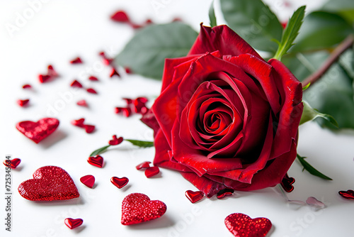 Red rose, in the style of bold yet graceful, gold.