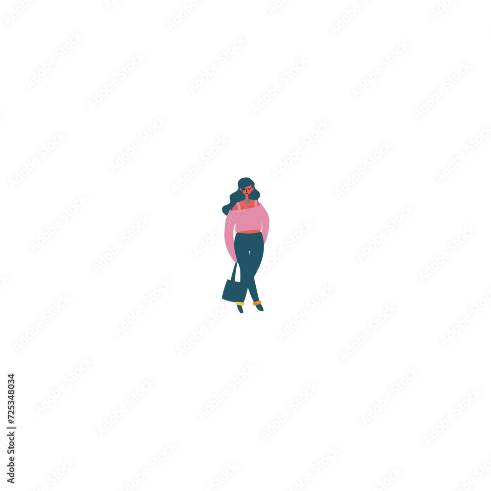 pose of person in pink clothes vector young