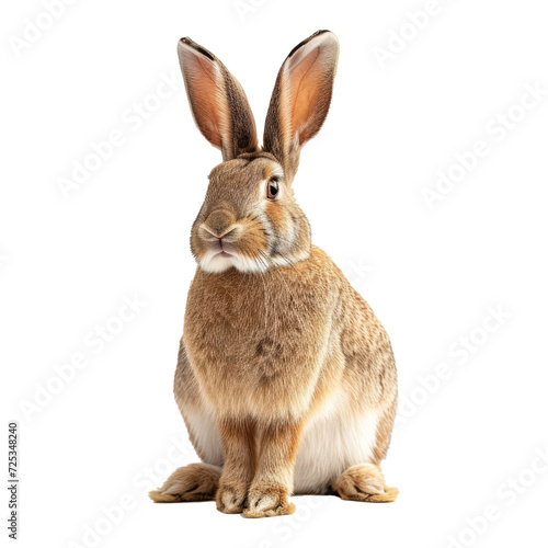 studio portrait of fawn colored flemish giant rabbit sitting
