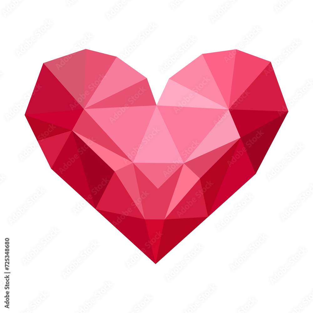 Origami red paper heart illustration isolated on transparent background Origami red paper heart illustration isolated on transparent background