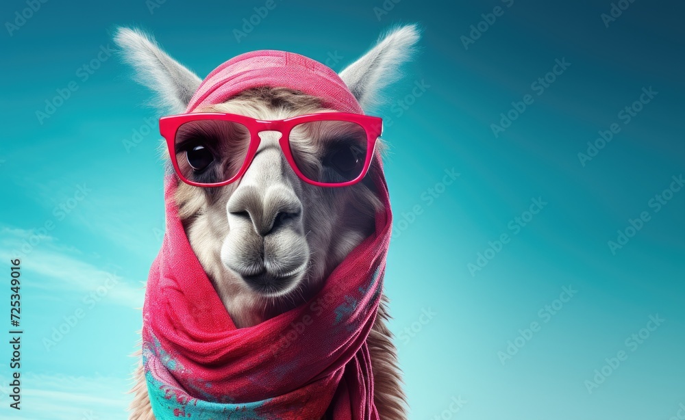 lama adds charm with its glasses.