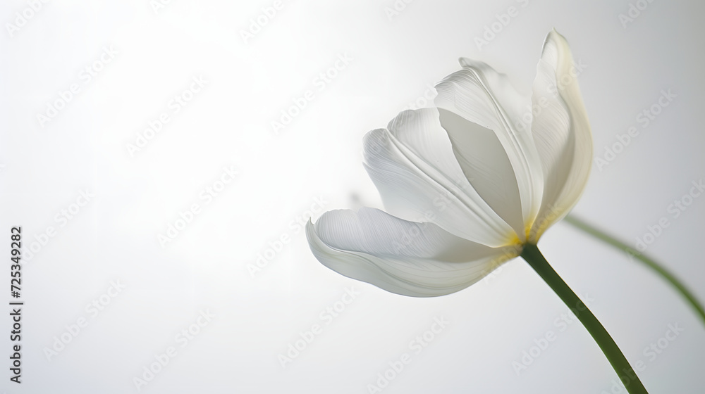 Naklejka premium Elegant White Tulip on Light Background