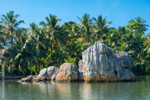 The beautiful shores of Lake Koggala in Sri Lanka.