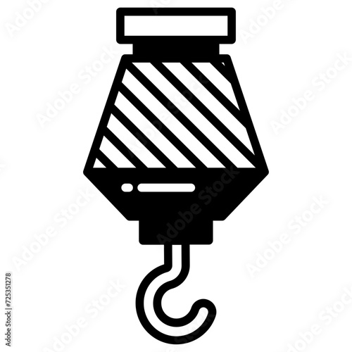 Crane glyph and line vector illustration