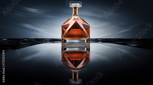 Luxurious whiskey bottle in amazing setting