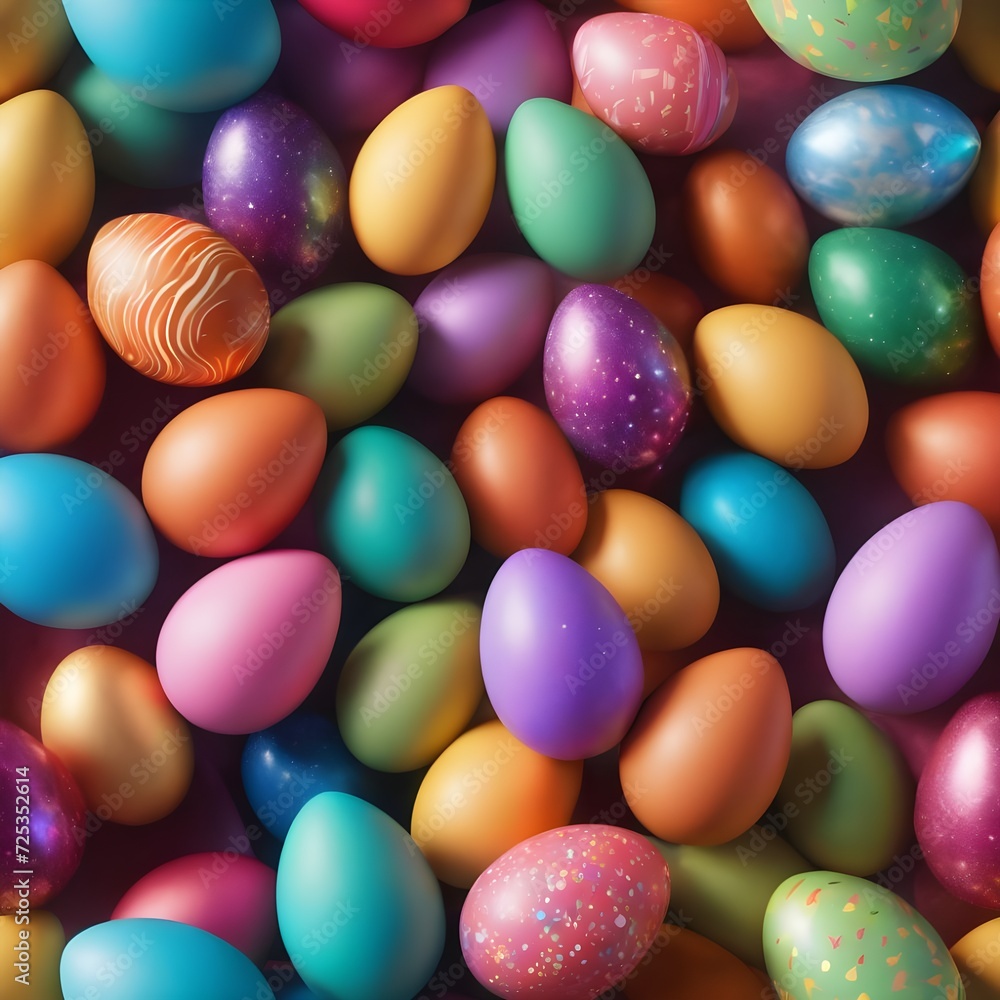 colorful easter eggs in space, easter concept colorful easter eggs in space, easter concept