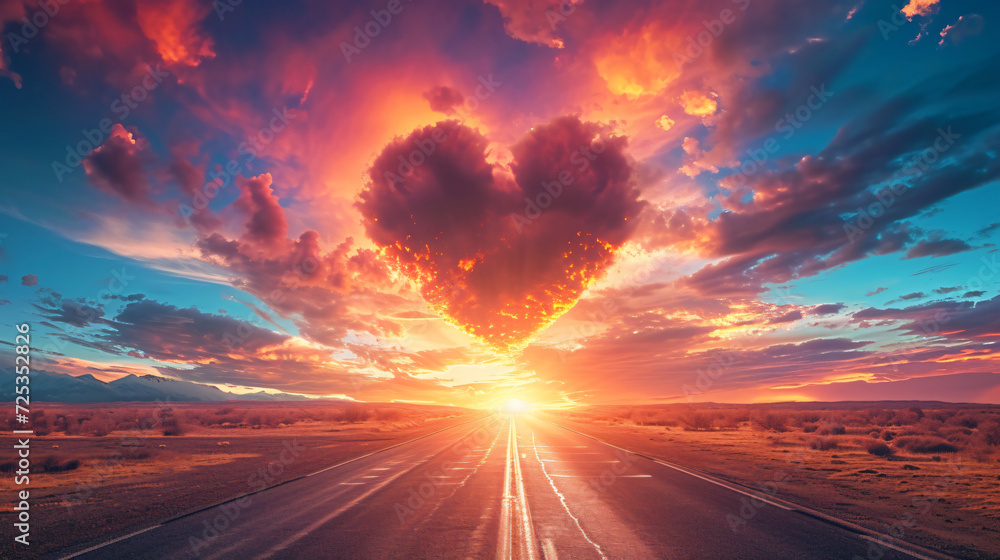 Beautiful sky in heart shaped.