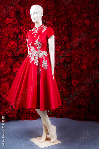 Chinese wedding dress red color,Chinese new year