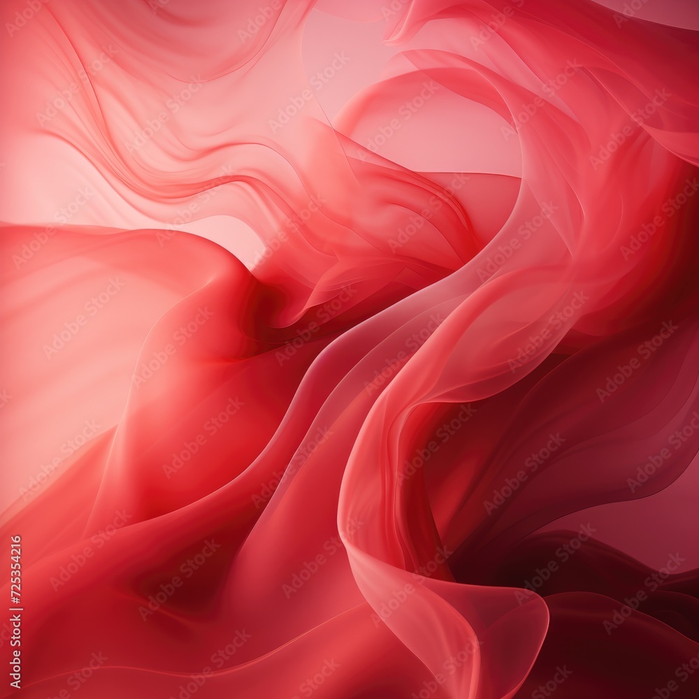 Obraz premium Abstract red background with smoke waves. Generative AI.
