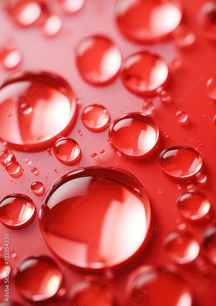 Abstract red background with water drops. Generative AI. Abstract red background with water drops. Generative AI.