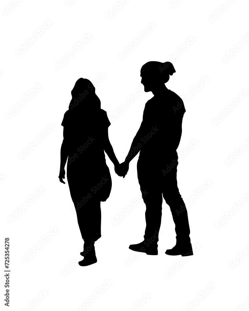romantic couple vector illustration of a silhouette of a loving couple
