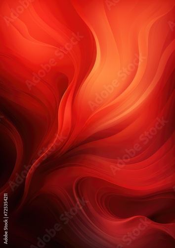 Abstract red background with smoke waves. Generative AI.