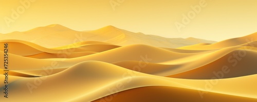 Abstract yellow background with mountain outlines. Generative AI. © Simona