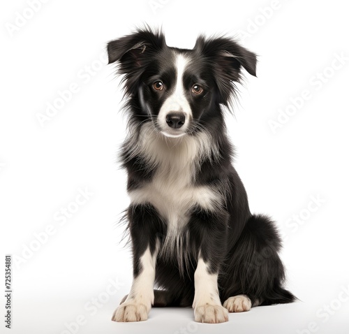 Monochromatic Canine Elegance: A Portrait of a Black and White Dog - Generative AI © Gelpi