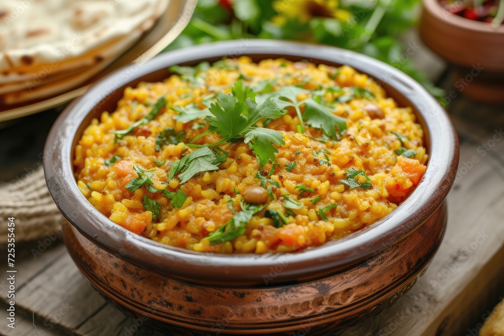 Khichdi or khichri is a dish in South Asian cuisine made of rice and lentils with numerous variations Khichdi or khichri is a dish in South Asian cuisine made of rice and lentils with numerous variations