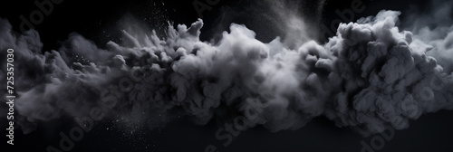 Black charcoal powder dust paint white explosion explode burst isolated splatter abstract. Powder charcoal background black smoke particles explosive carbon pattern coal makeup dark splash bomb