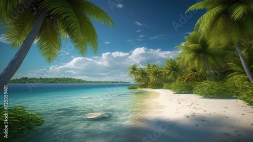 beautiful summer beach seascape wallpaper for outdoor travel © Align