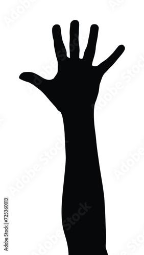 hand silhouette isolated on white, Vector collection of human hands of different gestures, hands gesturing black, Black hands silhouettes, vector illustration