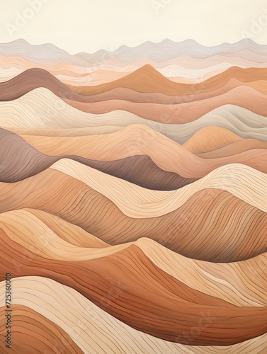 Bohemian Desert Vibes: Rolling Desert Hills Art and Sand Patterns in Earth Tones