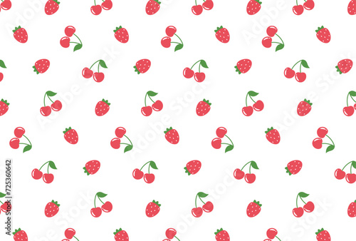 seamless pattern with cherries and strawberries for banners, cards, flyers, social media wallpapers, etc.