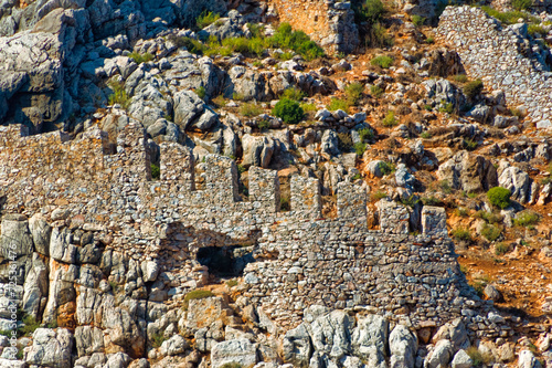 Remains of old fortress and other objects in Alanya, Turkey.