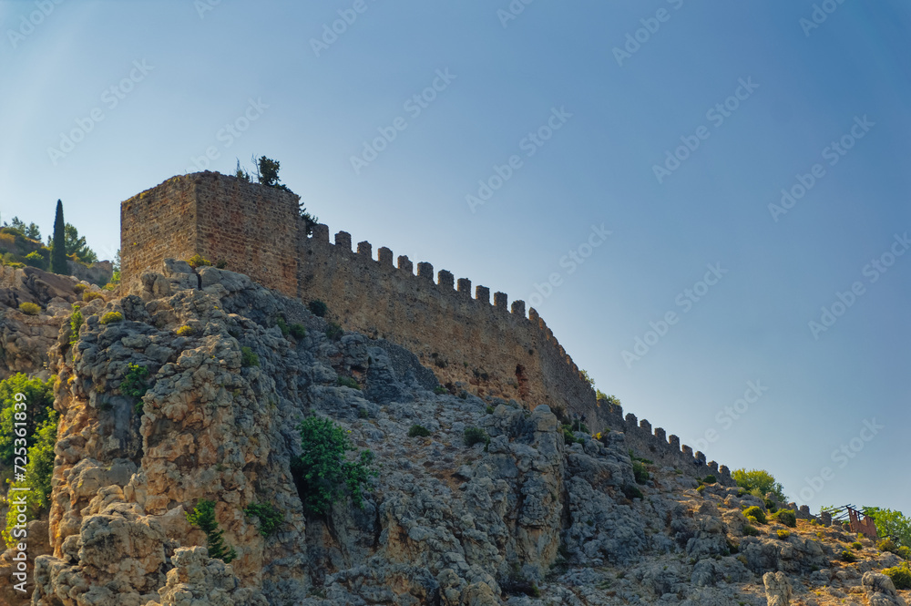 Remains of old fortress and other objects in Alanya, Turkey.
