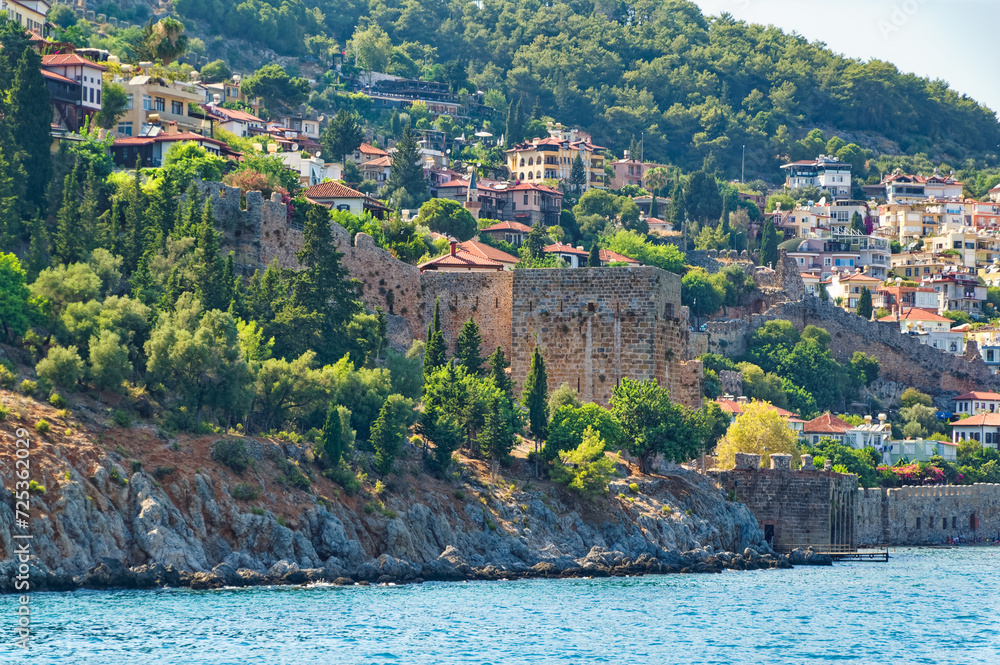 View to the fortress of Alanya, Turkey.