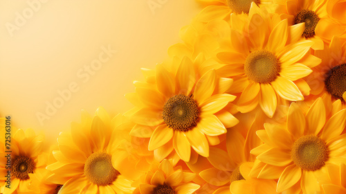 Close up of beautiful sunflowers with blurred background  Flowers copy space as a background  Golden sunflower HD image for banners  AI-generated