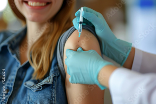 healthcare worker giving injection