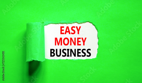 Easy money business symbol. Concept words Easy money business on beautiful white paper. Beautiful green paper background. Easy money business concept. Copy space.
