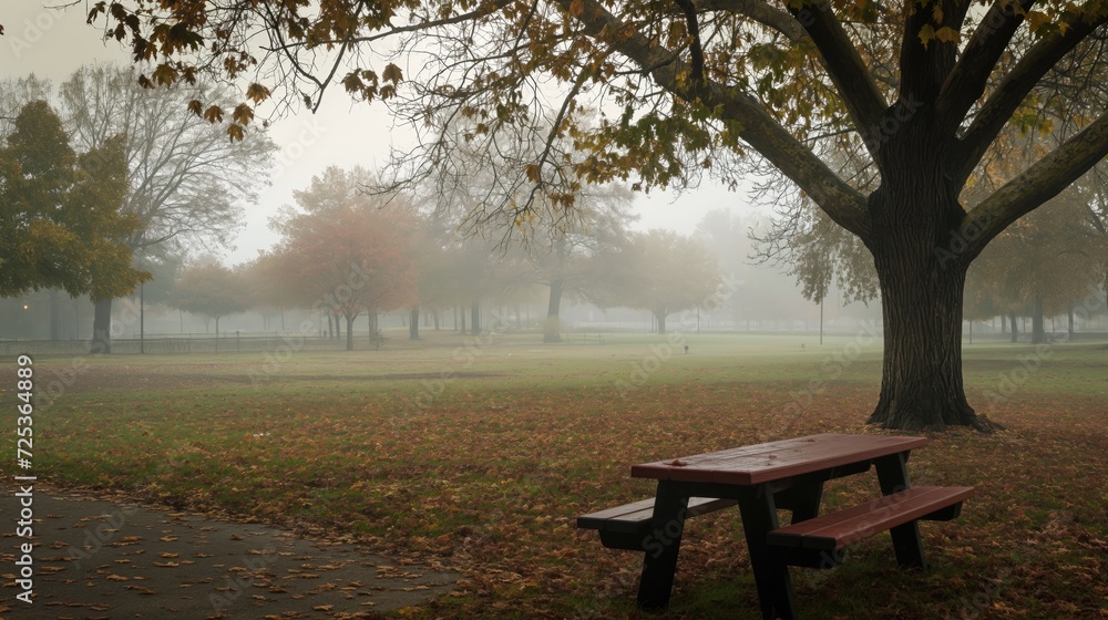 Park on a foggy day