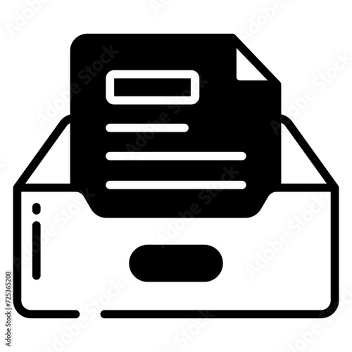 Inbox glyph and line vector illustration