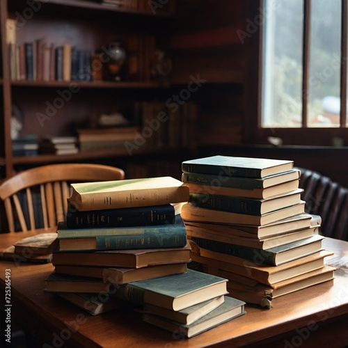 stack of books lying on table 