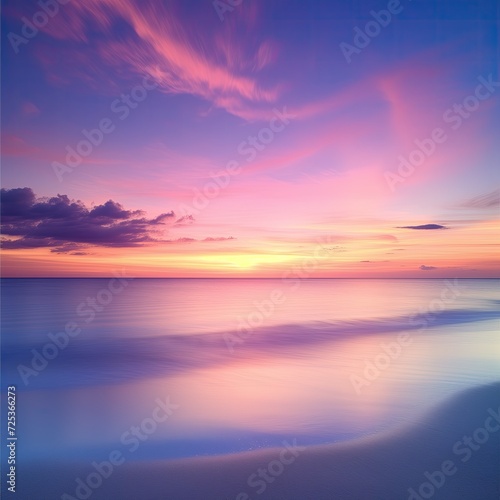 Beautiful sunset on sea beach, seascape