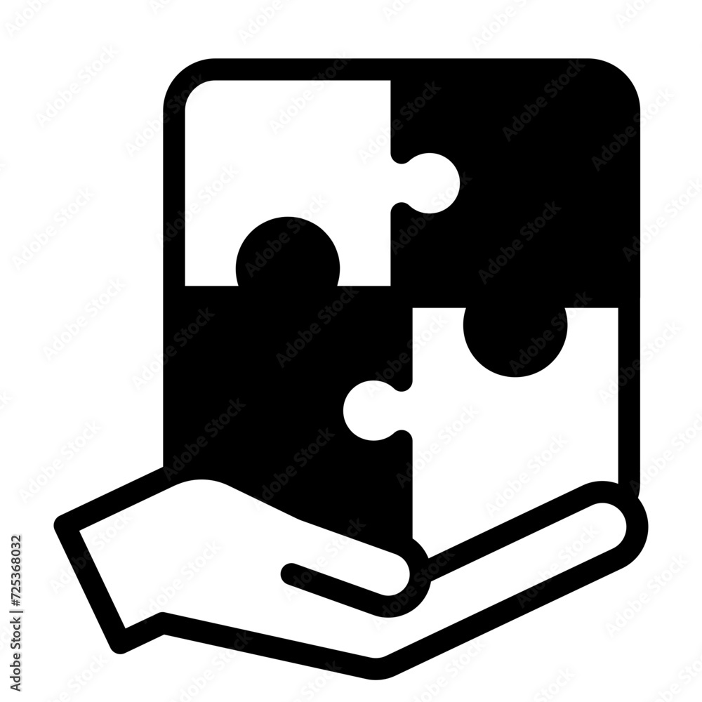 business seo, puzzle line icon. Teamwork at the idea. Signs and symbols can be used for web, logo, mobile app, UI, UX