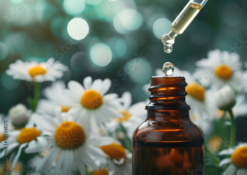 Dripping chamomile essential oil