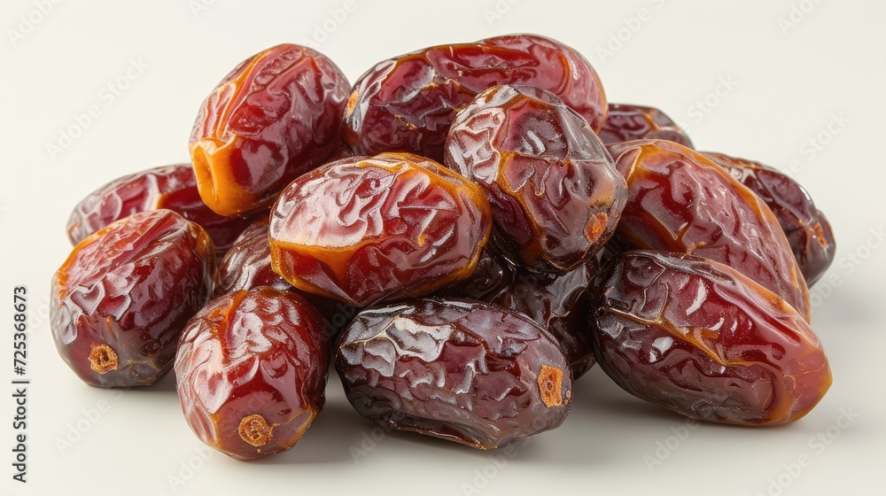 Photo of dried dates on a white background Photo of dried dates on a white background