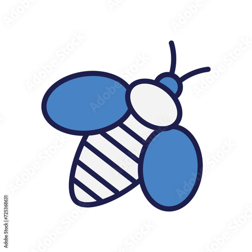 Bee icon with white background vector stock illustration