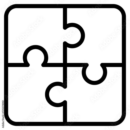 business seo, puzzle line icon. Teamwork at the idea. Signs and symbols can be used for web, logo, mobile app, UI, UX