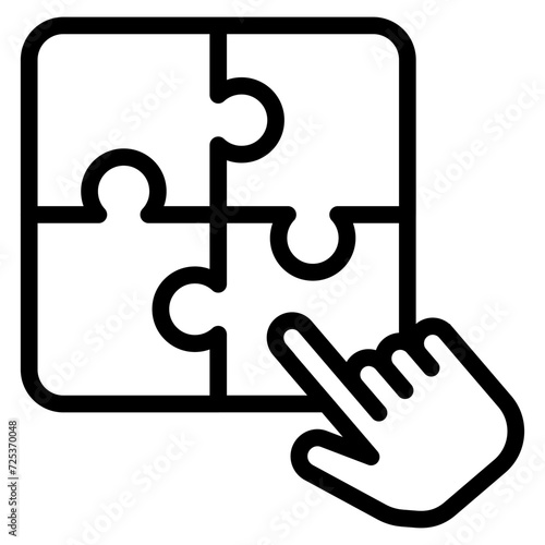 business seo, puzzle line icon. Teamwork at the idea. Signs and symbols can be used for web, logo, mobile app, UI, UX