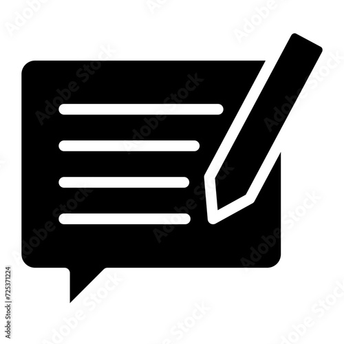 feedback icons. Write a feedback, customer review, message, speech bubble and pencil. Survey, article, blog, social media