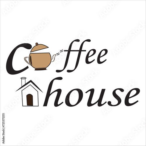 coffee house and coffee cattle with logo design. this is a vector logo design.